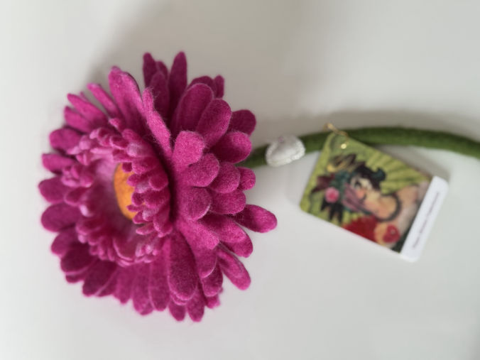 Gefilzte Gerbera in Pink