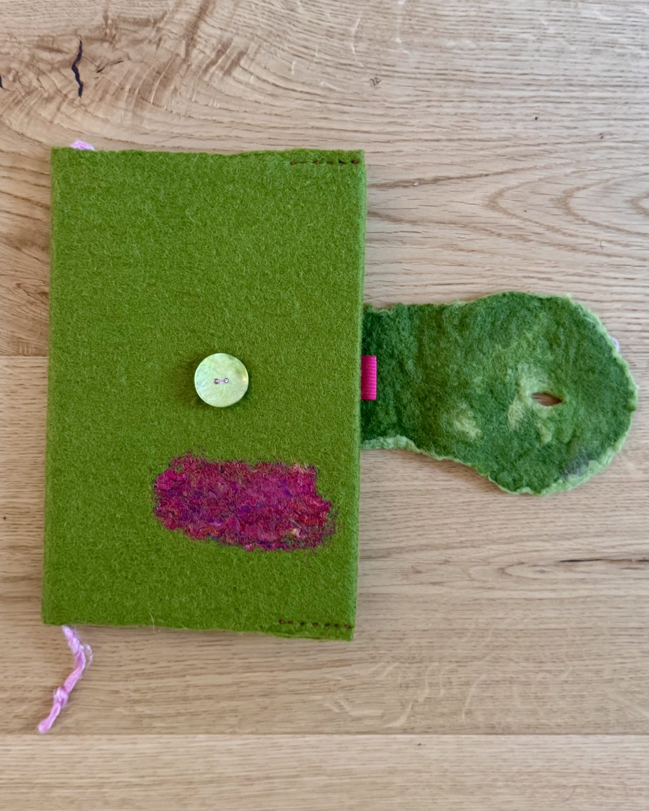 Notizbuch mit Filzhülle - Grün