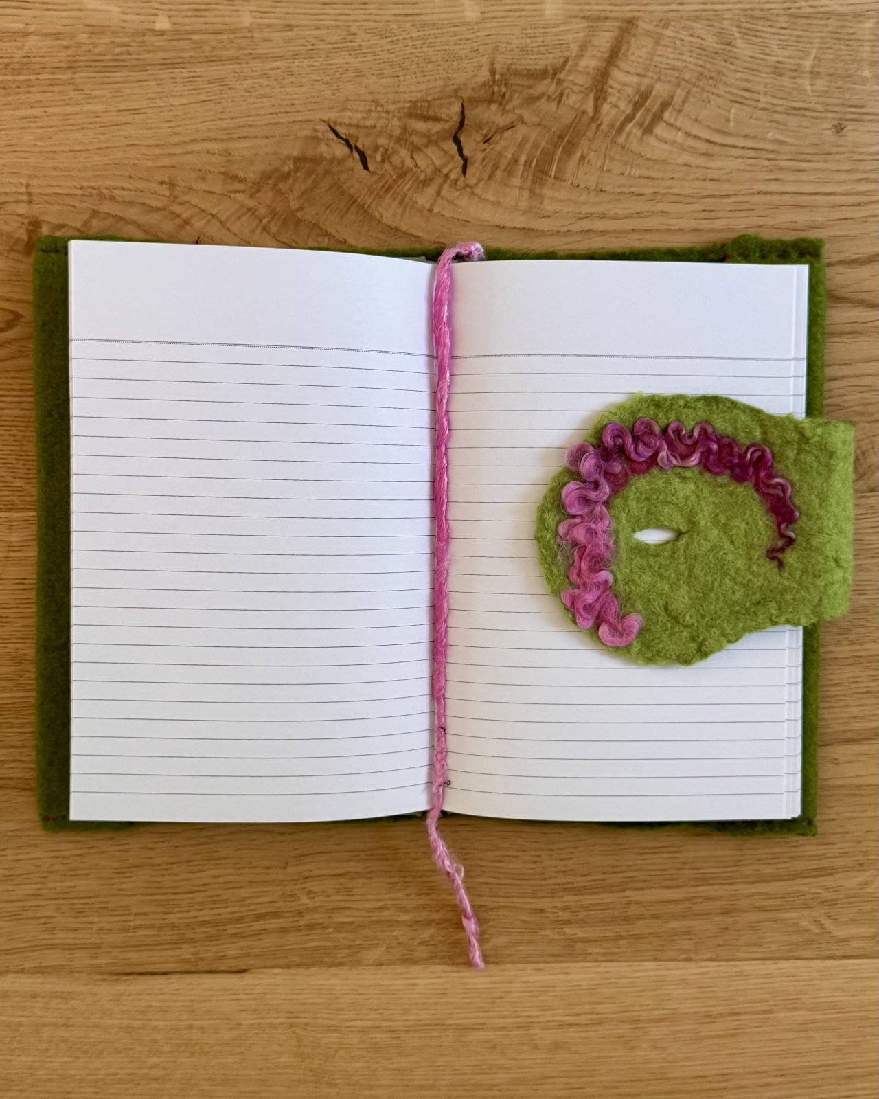Notizbuch mit Filzhülle - Grün